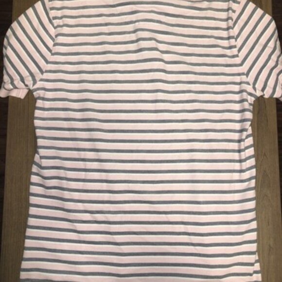 Brooks Brothers Polo Mens Pink Gray White Striped Short Sleeve Shirt L Slim Fit - Picture 8 of 8